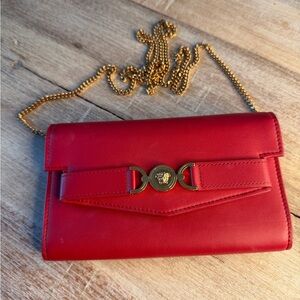 Red Leather Chain Bag